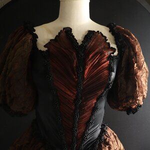 Stunning Black & Metallic Rust Evening Dress That Gives Fancy Wench Vibes